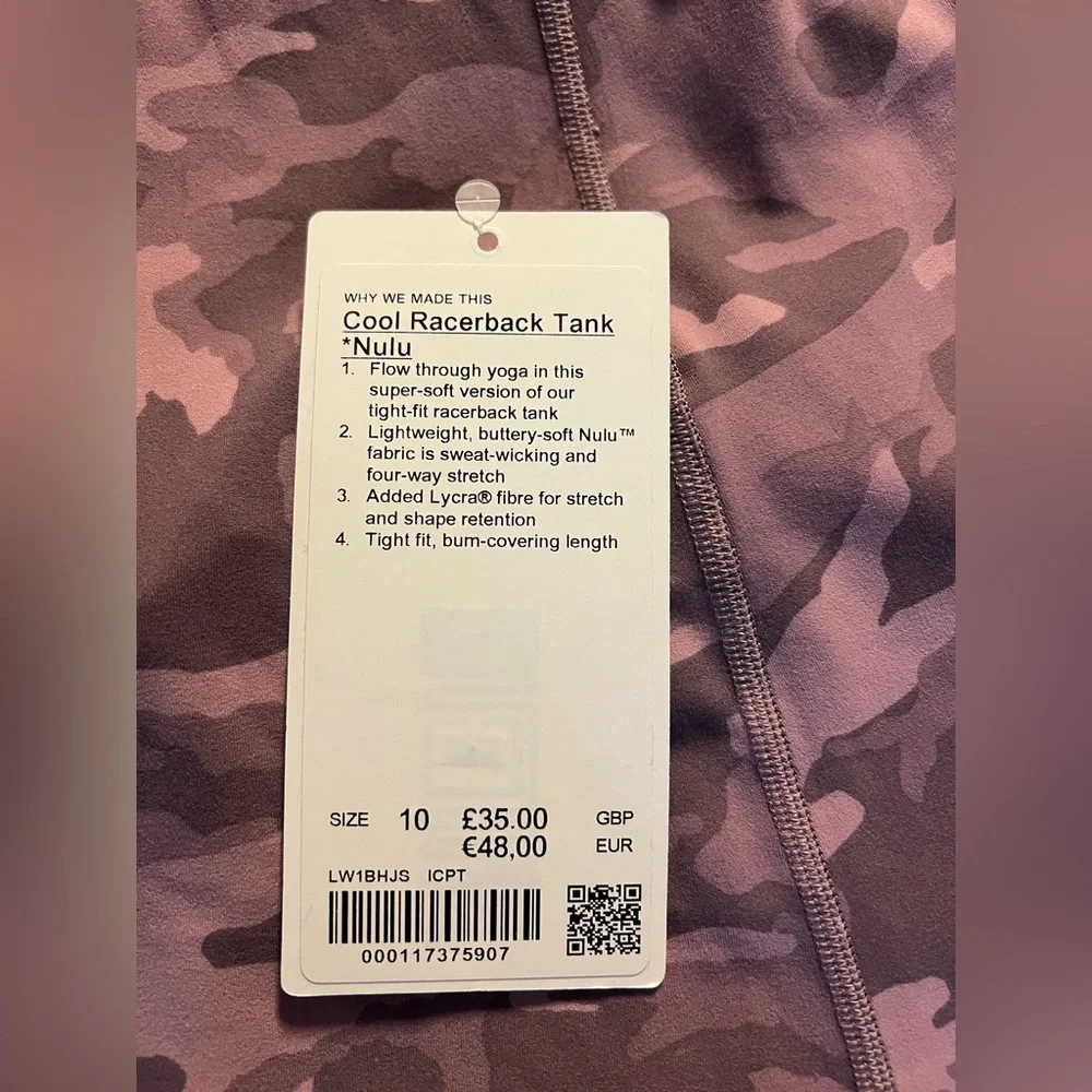 NWT Lululemon Cool Racerback || *Nulu Incognito Camo Pink Taupe Multi - Picture 8 of 8